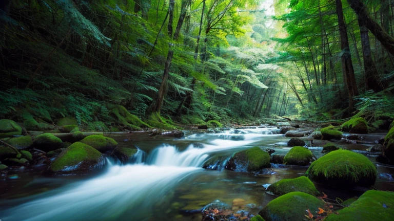 A stream in the deep forest