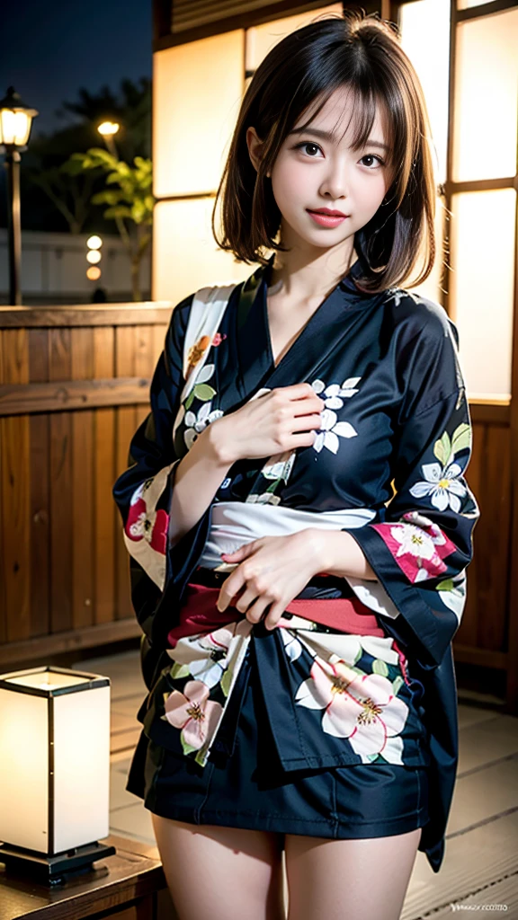 (masterpiece, highest quality:1.4), Beautiful Face, 8k, 85mm, Absurd, (Miniskirt floral yukata:1.4), Face close-up, violet, Gardenia, Delicate girl, alone, night, View your audience, Upper Body, Film Grain, chromatic aberration, Sharp focus, Face Light, Professional Lighting, Sophisticated, (smile:0.4), (Simple Background, Bokeh Background:1.2), detailed aspects,(((Show one breast:0.57))),((Very young and immature & Very large breasts:0.4),(Pink fashion glasses:0.6),(Showing anus from the front:0.2),(Yukata Lift),(Beautiful pussy line),(Miniskirt kimono),(Embarrassed and crying),(Embarrassed and peeing),(Cheeks turn red from embarrassment),