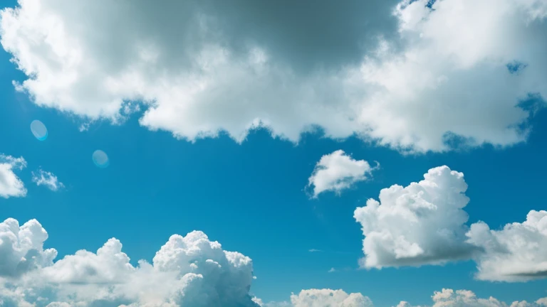 Fluffy floating clouds