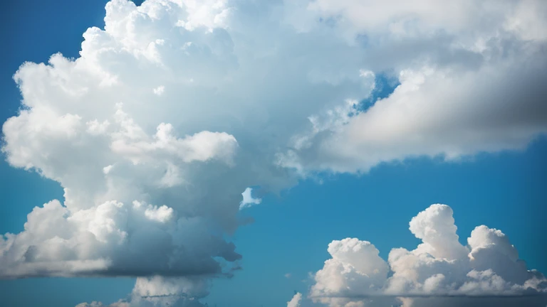 Fluffy floating clouds