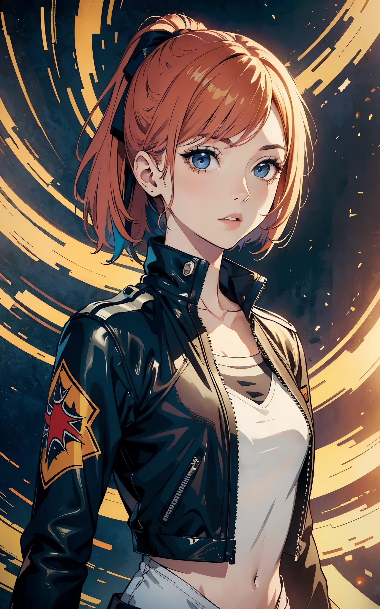 (Emily Rudd:Hayley Williams) best quality, masterpiece, (realistic:1.2), detailed face, beautiful eyes, (masterpiece, top quality, best quality, official art, beautiful and aesthetic:1.2), (1girl:1.4), extreme detailed, (Joshua Middleton comic cover art:1.1), (Action painting:1.2), (concretism:1.2), theater dance scene, (hypermaximalistic:1.5), colorful, highest detailed,