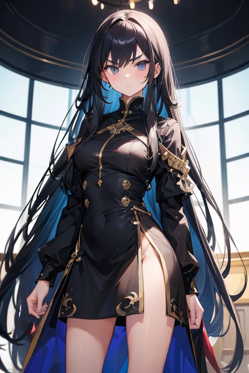 1girl, long hair, arrogant expression