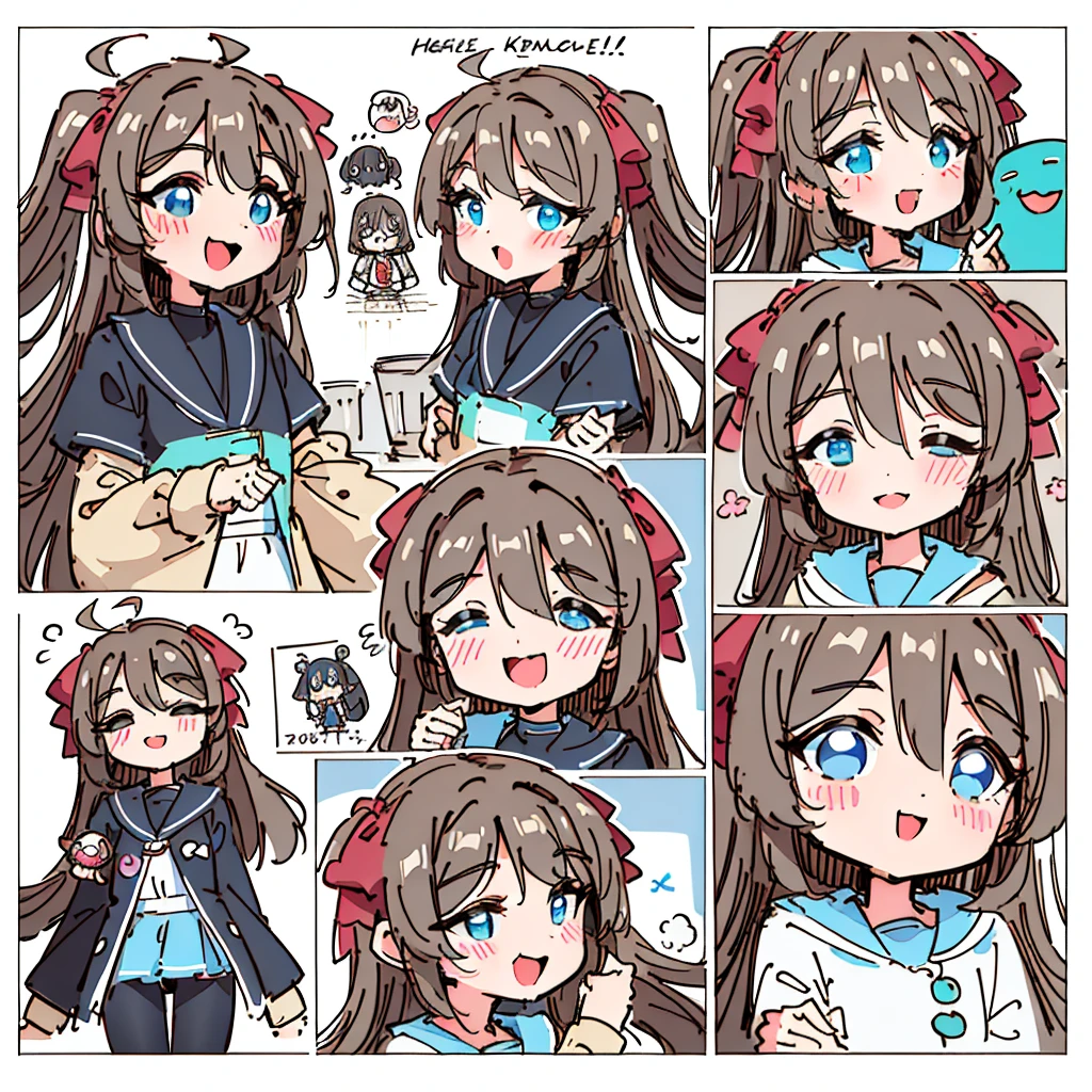 A cute monkey, all
kinds oF expressions, Very happy, sad, angry, expectant laughter, Disappointment 1, Cute eyes, White background, Illustration-nii 5 cute styles, Emoticons as illustration set, Made in bold comic book line style,
Dynamic pose dark white,, F/ group, Relevant people, Old Meme Kernel