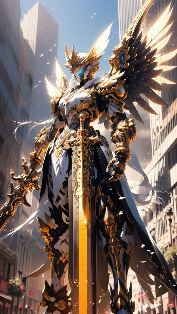 Cyborg angel king, epic, HDR, hyper-detailing, cinematic ligh