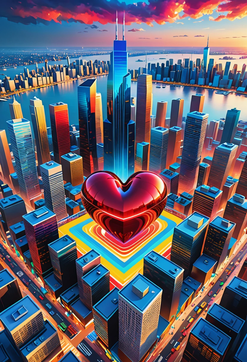 /imagine prompt: A dynamic scene of a heart pulsing vividly in the center, symbolizing the 'heartbeat of society'. Around it, a bustling cityscape transforms, shifting from grey monotony to colorful vibrancy. Created Using: digital painting, vibrant colors, detailed city elements, transformative visuals, symbolic heart imagery, deep shadows, bright highlights, photorealistic style, hd quality, natural look --ar 16:9 --v 6.0