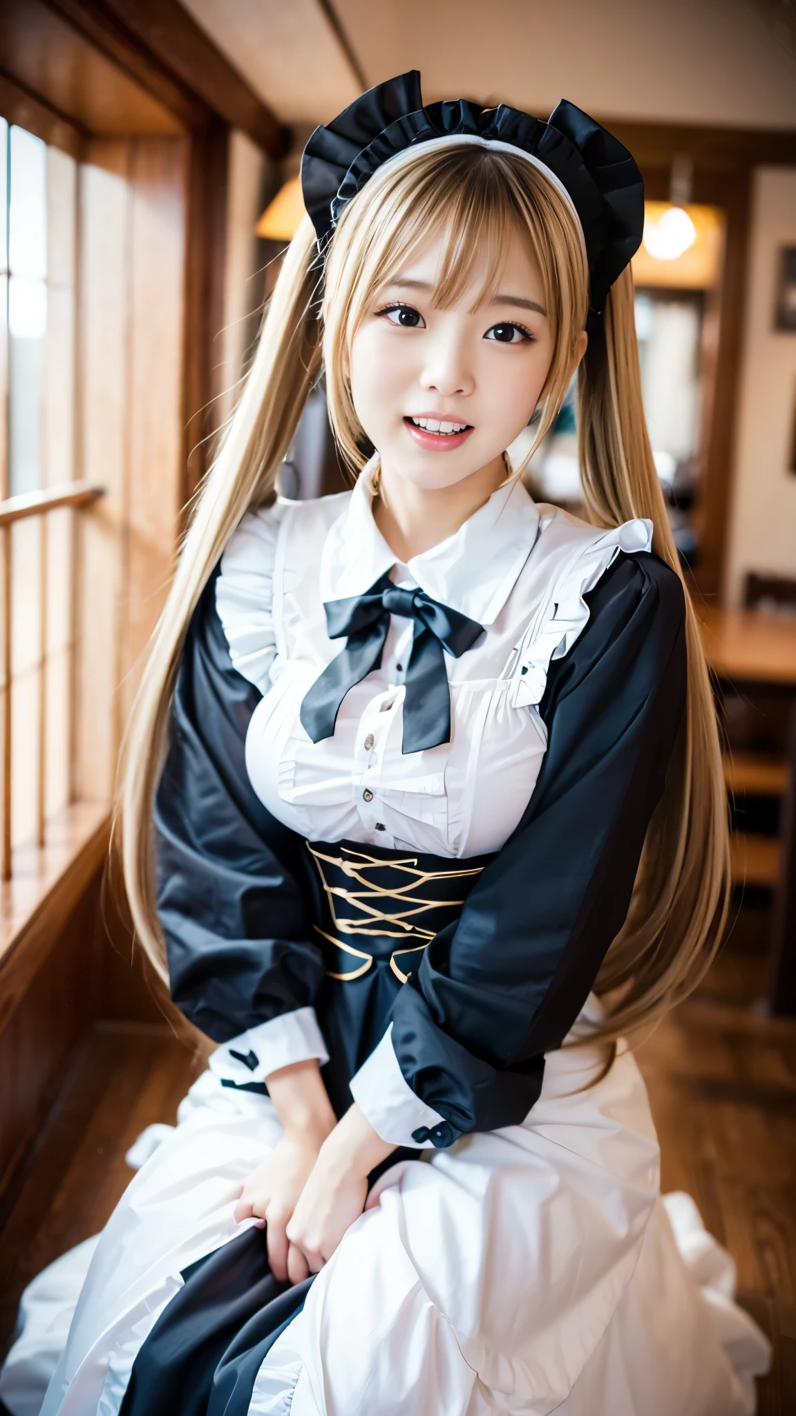 Sexy Big 、Sexy cute looks and cute 15 year old beautiful girl, beautiful and sexy face、A strong wind blows my hair in front of my face、length, Metallic blonde straight hair、Twin tails, beautiful, Cute and sexy eyes hidden behind long bangs, maid Cafe, Victorian Maid, BREAK ceremony,((masturbate violently:1.5)), ((Random sexy poses、put in、Deep joy, Ecstatic eyes:1.2)), ((I gasp hard:1.2))、Ecstatic face、Climax expression, Through clenched teeth、My whole body is convulsing、Official Art,Highly detailed CG Unity 8k wallpaper, (masterpiece:1.0),(highest quality:1.0), photo shoot, 8k, Browsing Caution, High resolution, Kodak Portrait 400, Film Grain, Lens flare brilliance,Very low camera angle, View your audience