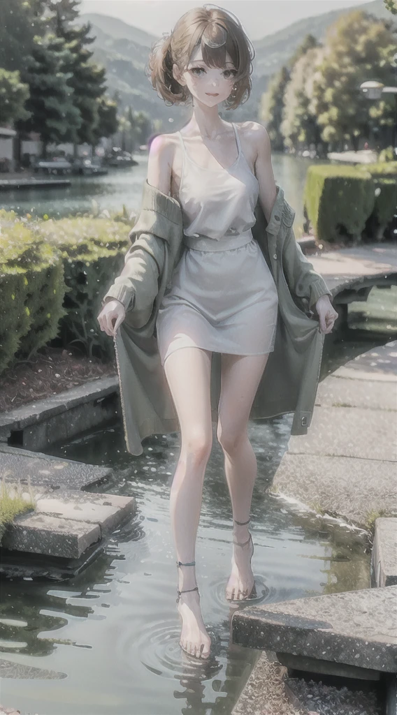 Naked woman in the lake