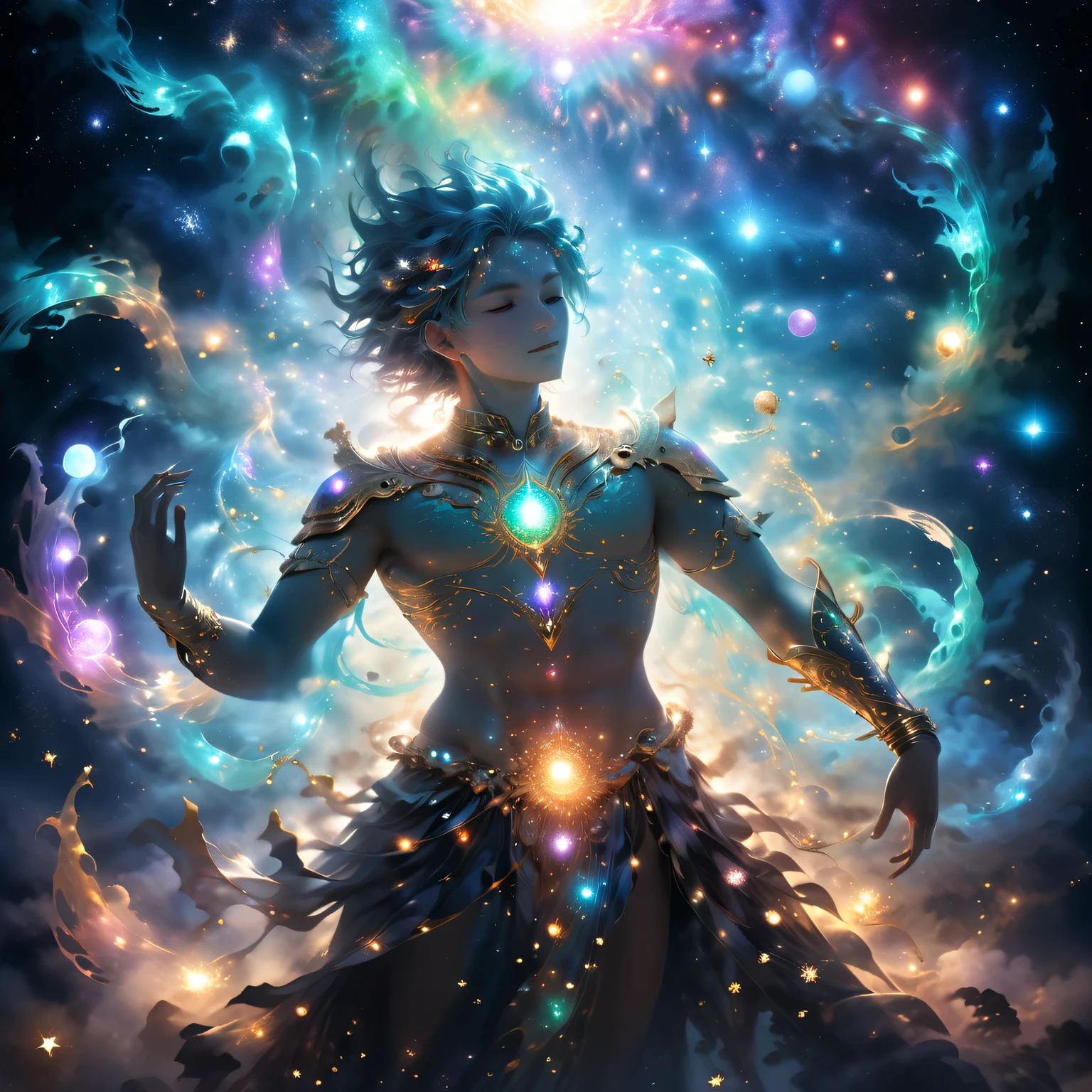 At night, astral bodies come out of physical bodies and intertwine in a wonderful dance of astral bodies against the background of a deep and incomprehensible astral, a fascinating sight
