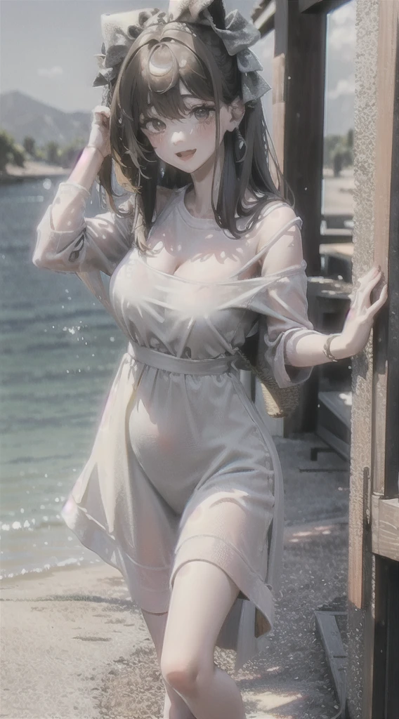 Naked woman in the lake