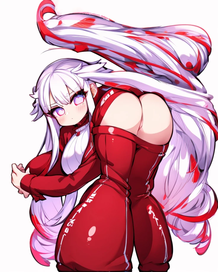 girl white hair red sweater black thights wet shirt wet big big tits hot cute uwu face wet face lewd face horny