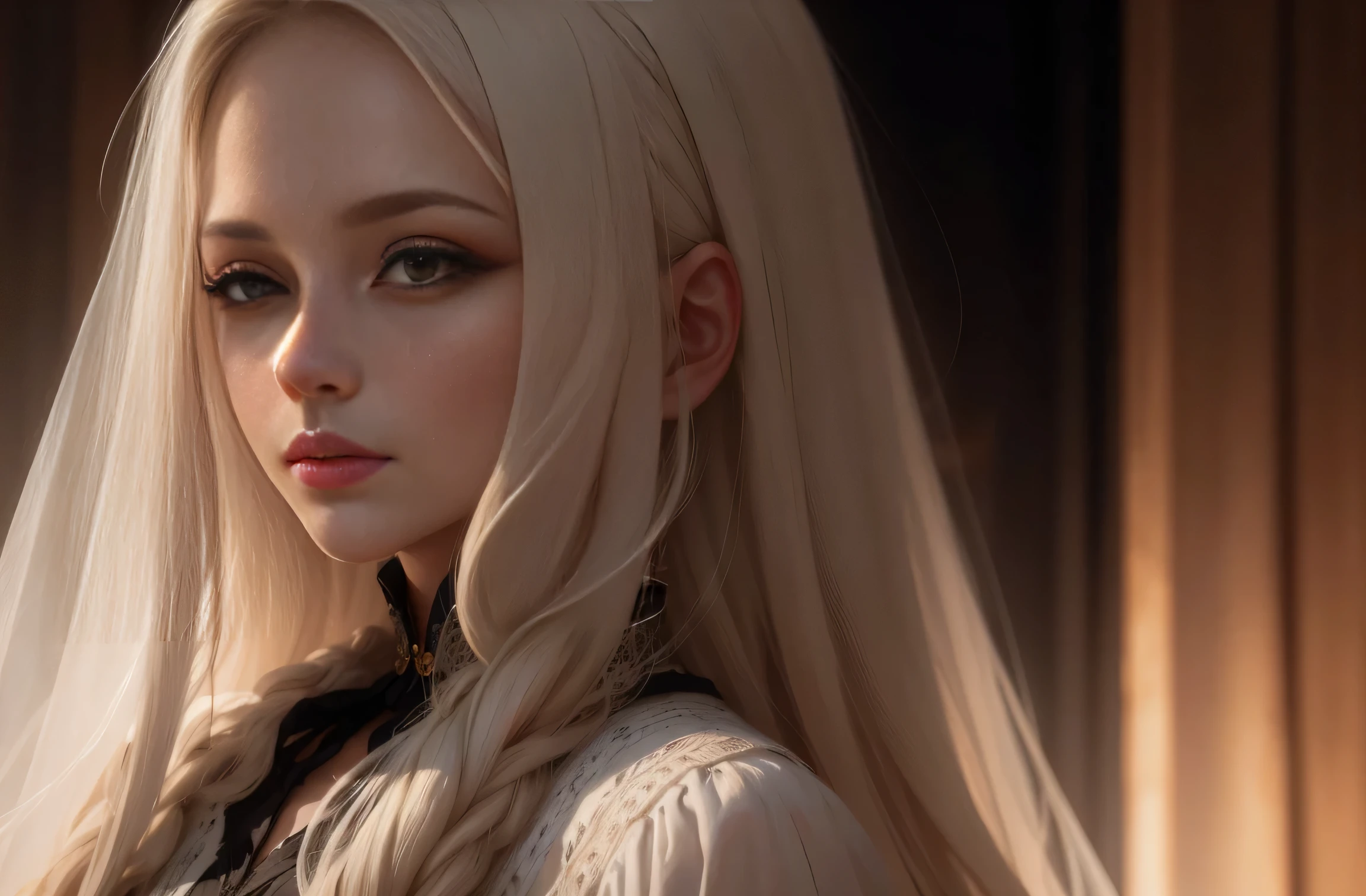 ultra-detailed,portrait,traditional painting,oil on canvas,beautiful detailed eyes,beautiful detailed lips,extremely detailed eyes and face,long eyelashes,soft skin tones,painting with vibrant colors,warm lighting,subtle shadows,serene expression,flowy dark hair,delicate brushstrokes,subtle texture,fine details,realistic features,professional,classic composition,rich color palette,authentic art style,highly refined,meticulous attention to detail,impeccable craftsmanship,and convey a sense of tranquility