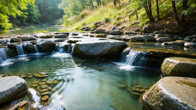 Scenery of hot springs