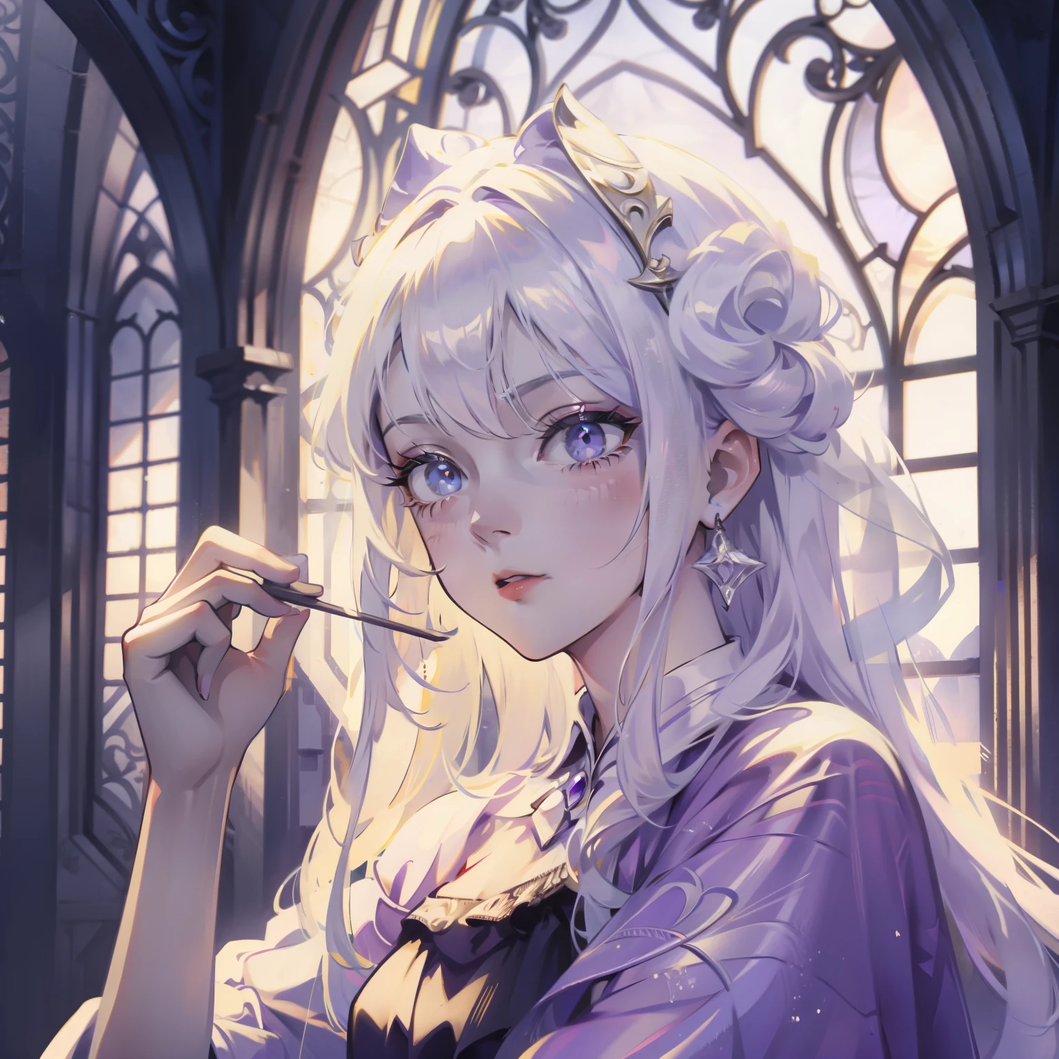 fair, masterpiece, best quality, ((beautiful eyes), (Delicate face)), HiKG, cartoon, 1 Girl, same,, Portrait Photography, Looking at the audience, Intricate details,, ((Strong contrast between light and dark)),, (5 fingers, Exquisite hand shape, 1.5)),