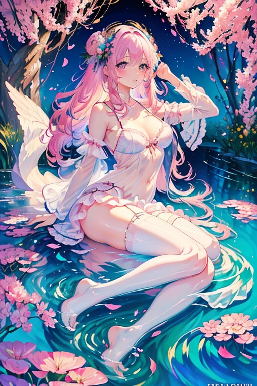 Iridescent Reflection, pale. millions of glasses、 Rainbow pool, Stained glass , Colorful glass、A blue-flowered alafed tree blooming near the water, Blue Reflection, Weeping willow and flowers,, Water reflection!!!!!, Dripping blue natural rock warehouse, araffed woman in a sheered lingerie posing for a picture, lingeries beauty, Complex and detailed lace set, lingerie, laced lingerie, wearing sexy see-through lingerie, garter belt, Push-up underwire. Complex, captivating and mesmerizing, Wavy slutty transparent lingerie, Masha Krasnova, Ren Hao, iridescent shiny sheer 透けたlingerie, 透け透けlingerie!!,a woman in a pink see-through lingerie posing for a picture, 透けたlingerie!!, Beautiful womanの体, dream-like、Fantastic雰囲気, see-through lingerie, pinkのシースルーのオマンコボディ, Sheer frilly outfit, iridescent shiny sheer 透けたlingerie, ((pink)), Translucent dress, dream-like美学, Ethereal softness, Blurred glow, Soft aesthetics, 透けたpink clothes, 幻想的でdream-like, Translucent body, dream-likeスタイル, dream-like、Fantastic、Huge 、Beautiful feet、Best Style、Stylish Hair、Beautiful Astil、Lots of petals、Full Body Lesbian、Sexy Hairstyles、Beauty、Beautiful woman、Sexy Woman
