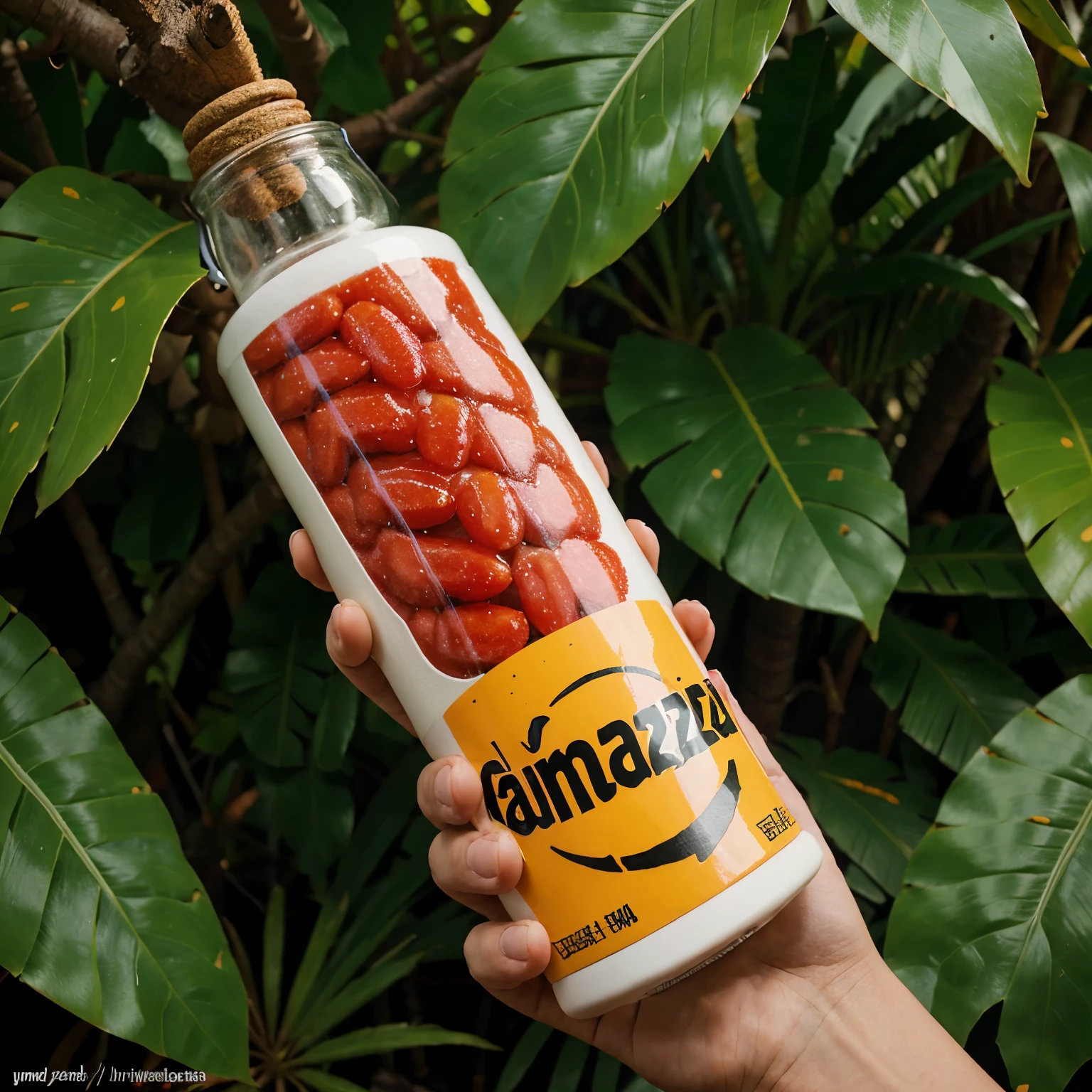 Draw a guaraná from the Amazon, which is a vitamin, com estilo Y2K, para logotipo