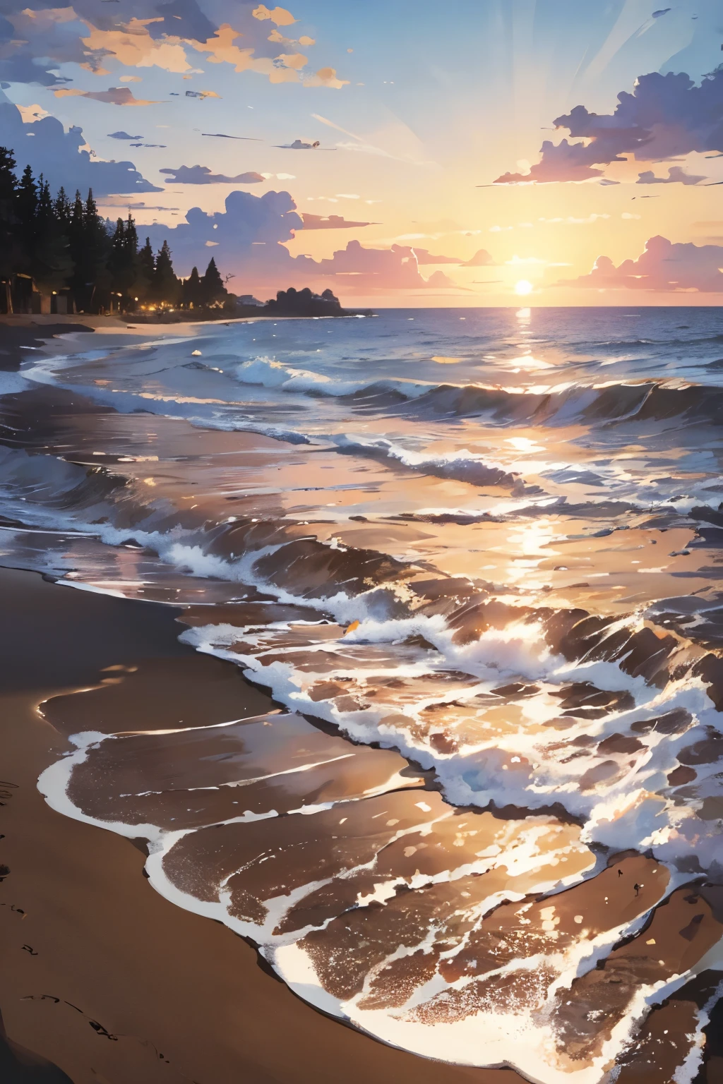 Shadows only、Sunset、Sandy Beach