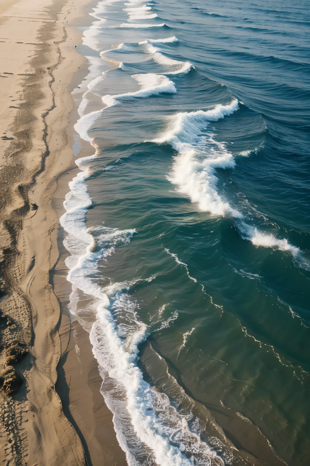 Realistic, beach, trees, sands, ocean waves, real, detail