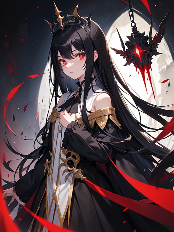 1fille, long black hair, yeux azur, armure, chevalier, blood, sang, prisme lumineux, neant, chaos, enfer