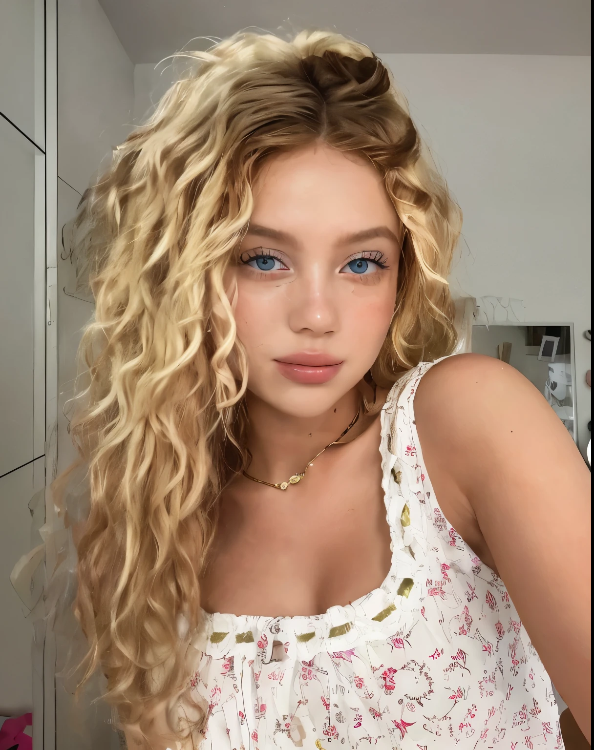 Rose curly blonde hair