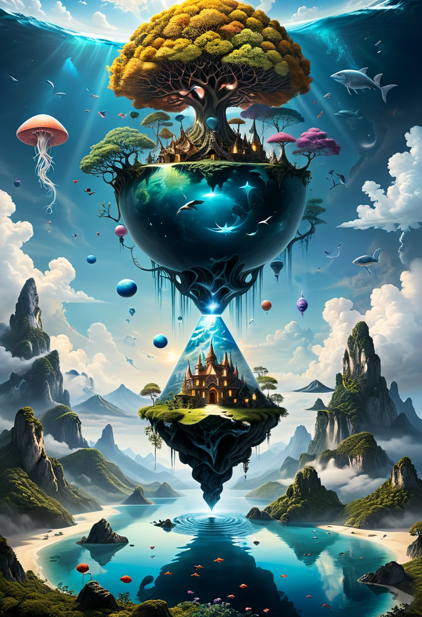 a surreal masterpiece that invites viewers to contemplate the mysteries of existence and the nature of reality itself. It is a testament to the boundless creativity of the human imagination, and a reminder that sometimes the most profound truths can only be found in the realms of the surreal
