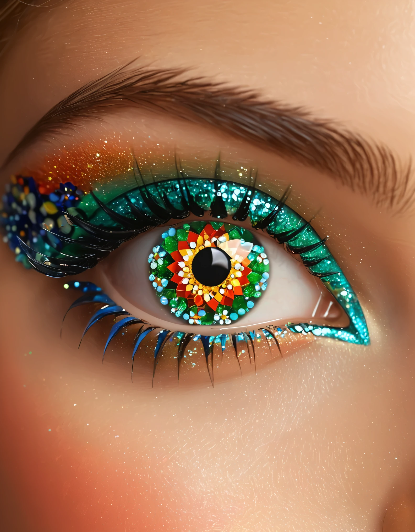 Millefiori glass style,(Extremely detailed CG Unity 8K wallpaper),(masterpiece), (best quality), (Super detailed), (Best Illustration),(The best shadow), (sharp eyeliner, Eyeshadow, Delicate eyes:1.1),, ,rest, (New Territories 20christmas:1.2),,