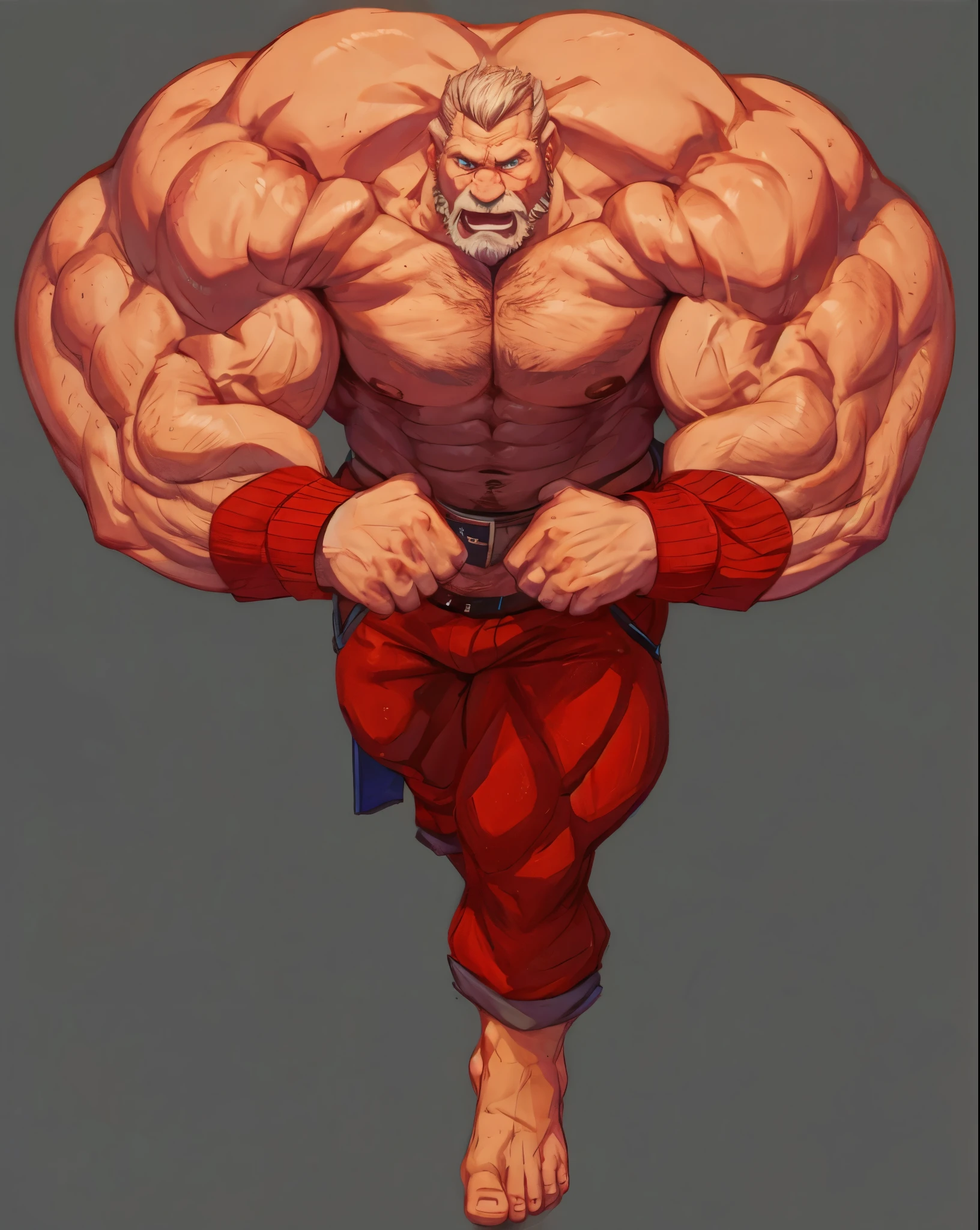 huge muscular old man