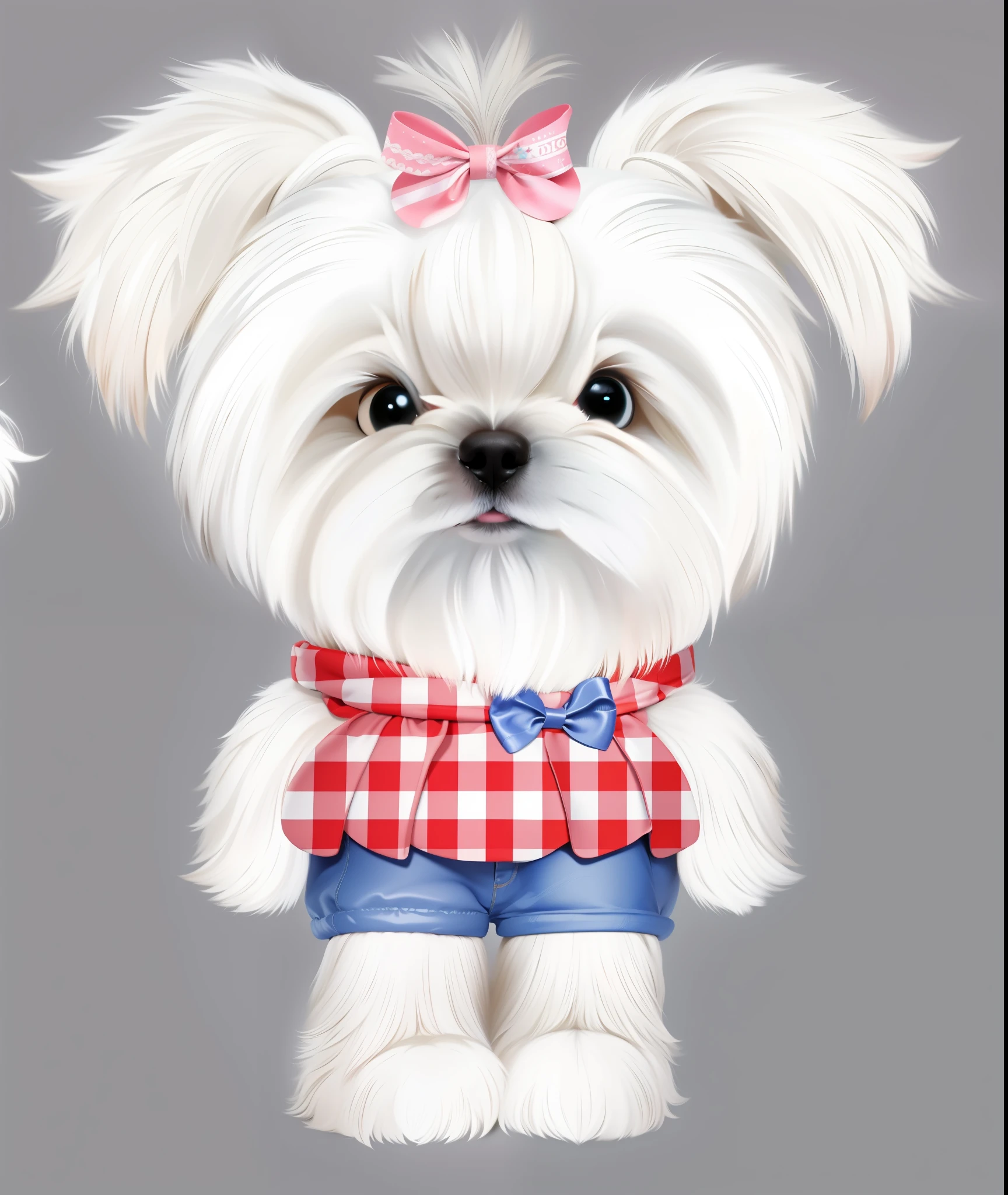 (pelo detalhado) yorkishere cachorro fofo, pintura digital, good definition, 8k