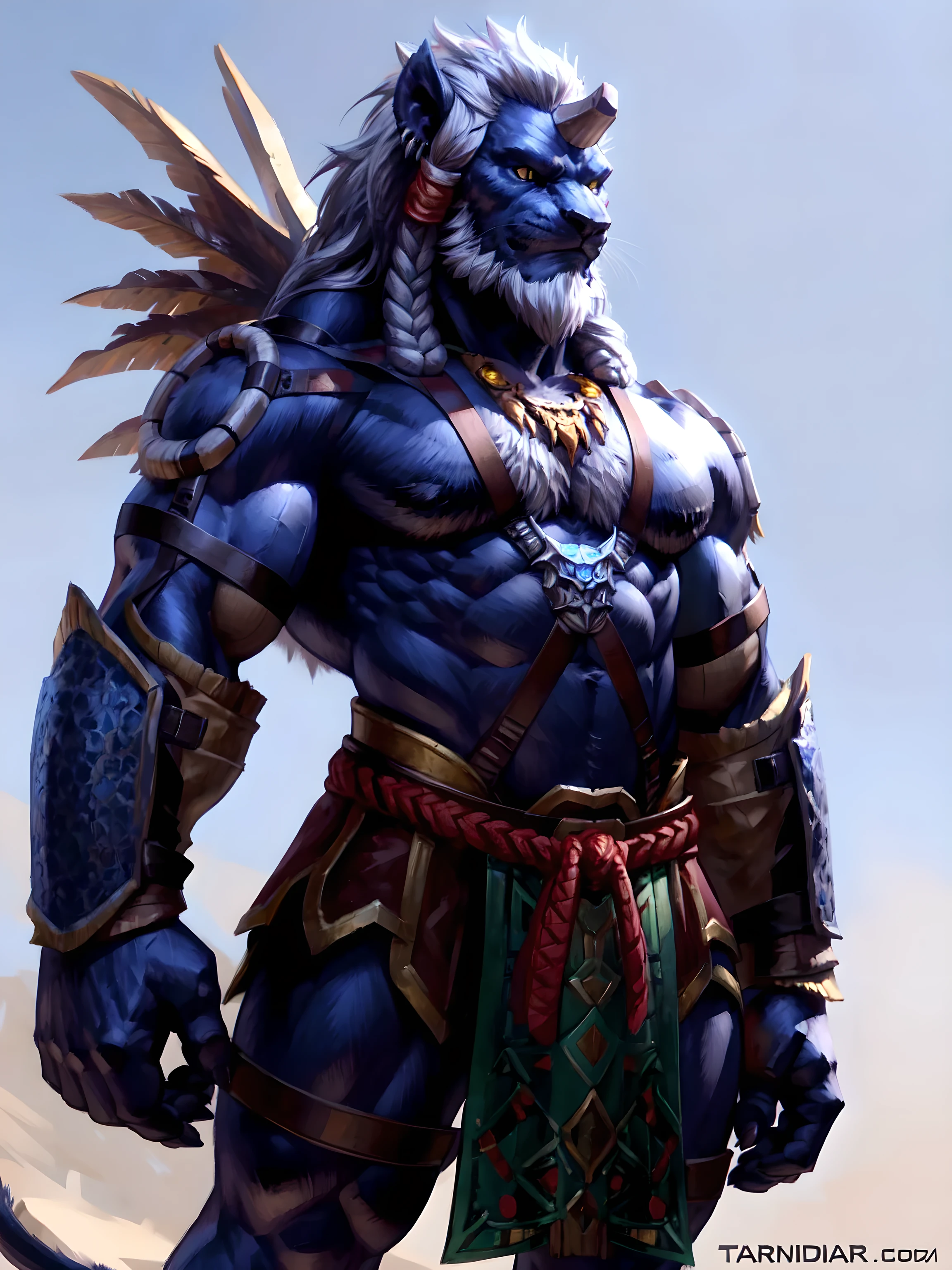 kimahari, high quality, high resolution, detailed, masterpiece, correct proportions, correct anatomy, very muscular:1.2, muscles, stern face, soft lighting, male, masculine, older male, beard, (no background, white background):2.0, taran fiddler style, detailed face, detailed eyes, yellow eyes, loincloth, belt, half body