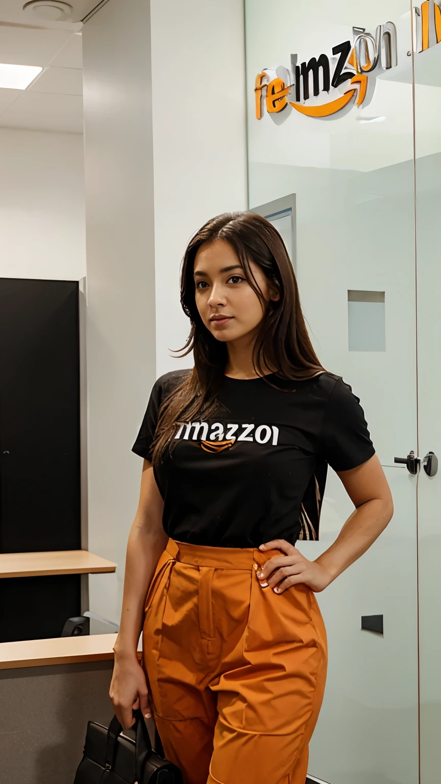 Amazon crew outside an office