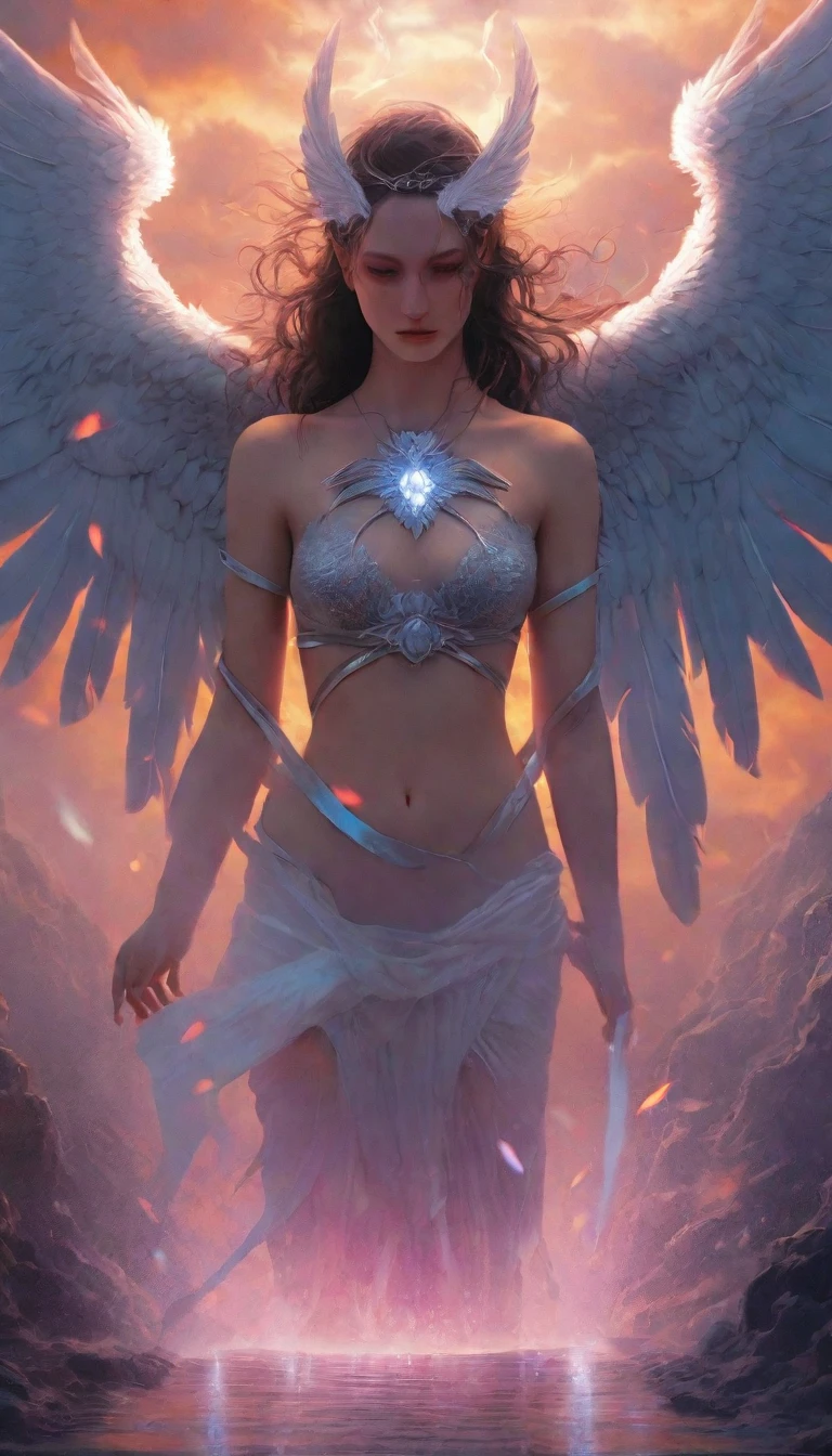 (best quality,4k,8k,highres,masterpiece:1.2),ultra-detailed,realistic:1.37,epic art,colorful scary angel,(Apterus:1.5),oil painting,angry eyes,dark wings,vibrant colors,mysterious background,heavenly atmosphere,glowing halo,intense emotions,expressive brushstrokes,haunting presence,ethereal beauty,foreboding shadows,ominous lighting,dramatic composition,demonic features,sharp and detailed feathers,distinctive textures,contrast between light and dark,awe-inspiring,otherworldly,divine,fantasy theme,mythological creature,impressive wingspan,dynamic pose,ominous clouds,fallen angel,intricate details,captivating,unforgettable,visually stunning, no text