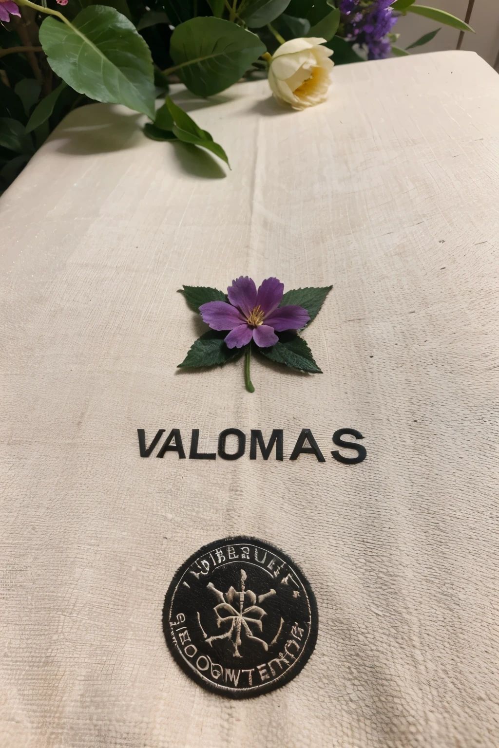 crie uma logo para uma floricultura, com o nome flores do valle, cujas cores principais sao ciano e roxo
