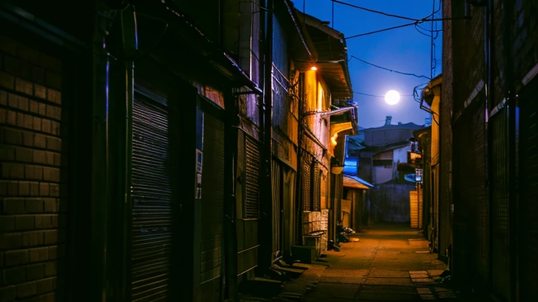 Moonlit back alley