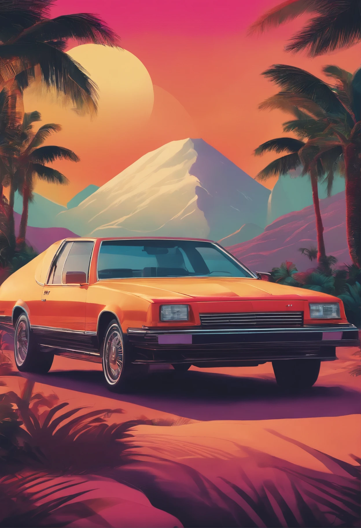 CREATE AN ILLUSTRATIVE 80S ALBUM COVER WITH TITLE IN THE MEDIUM OF NOSTALGIA