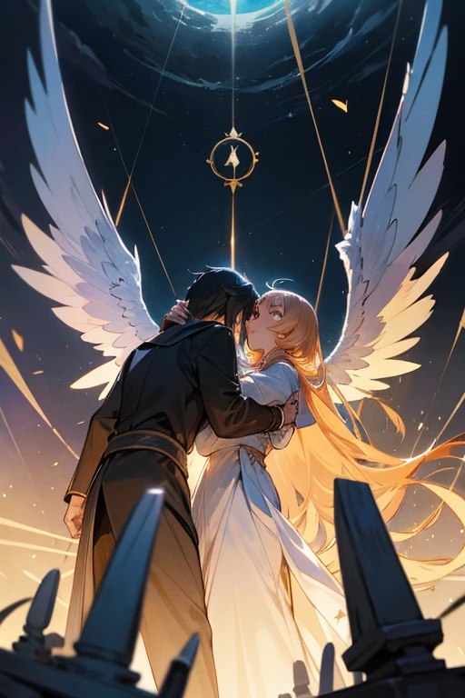 title: Wings of Redemption Part 1:
Em um reino celestial, os anjos eram governados por um conselho supremo liderado pelo Arcanjo Miguel. O anjo proibido de se apaixonar, Lysander, era conhecido por sua lealdade e virtude, until the day his heart was stolen by a human named Elena. The love between them was intense and genuine, defying divine laws that prohibited union between angels and humans.
When jealousy and envy spread among the other angels, Lysander foi levado perante o conselho celestial para ser julgado. Accusations of treason echoed through the heavenly halls, echoing the sound of the hammer of divine justice. O Arcanjo Miguel, in your relentless wisdom, proclaimed that Lysander must choose between abandoning Elena and losing his wings of light or facing the wrath of the heavens and becoming an exile.
Determinado a proteger sua amada a qualquer custo, Lysander decidiu se render aos seus companheiros angelicais, knowing that his decision would have devastating consequences. Elena's tears bathed his feet as he was dragged away., your heart broken and your soul on fire.
Parte 2:
In a gloomy mansion, a nameless , abandoned to its fate, era mantida em cativeiro pelo cruel Conde Maximilian. His innocence shone amidst the darkness that surrounded him., while he longed for freedom and hope.
Enquanto isso, em um local distante e escondido, Eva, a empregada corajosa, descobria segredos antigos sobre a verdadeira identidade do garoto sem nome. In an ancient and enigmatic temple, ela encontrou antigos pergaminhos que falavam da profecia de um ser celestial destinado a unir os reinos divino e terreno. The sacred words revealed that the nameless boyOur story takes place in a small town, surrounded by imposing mansions and large mountains and with an atmosphere of tension and desolation. The narrow streets are covered in dense fog, que se arrasta sinistramente pelos becos vazios. As casas, de aspecto decadente, parecem observar o