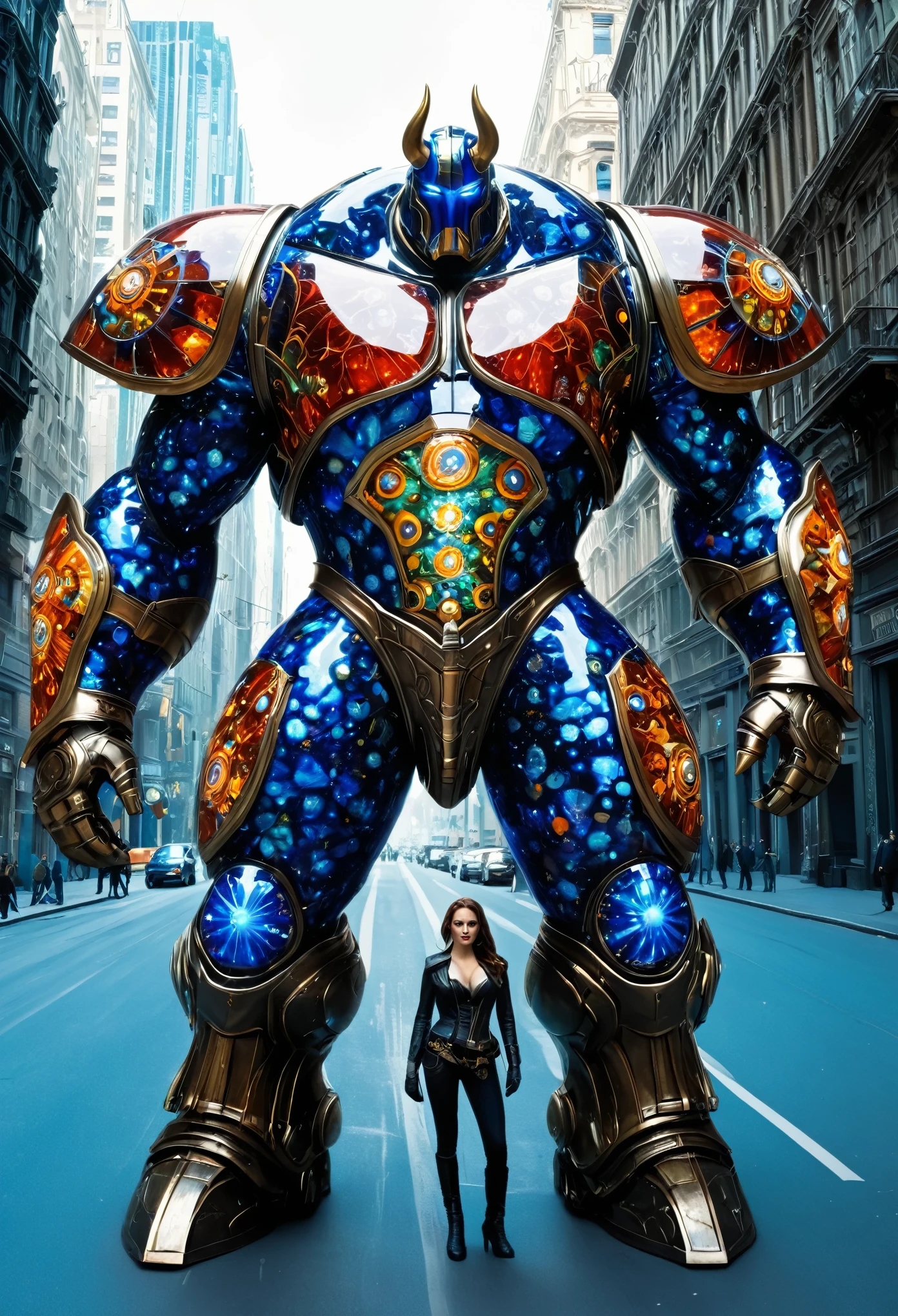 Millefiori glass style,Arabed standing on a city street,A lady walked by., author:Bull William, 盖尔·加朵Movie Stills, Symmetrical Diesel Punk Warrior, The giant Titan creature in the center, author:Slobodan Pejic, Movie Stills, Victorian setting, author:Agustin Fernandez, Rorschach, From the Avengers (2012)