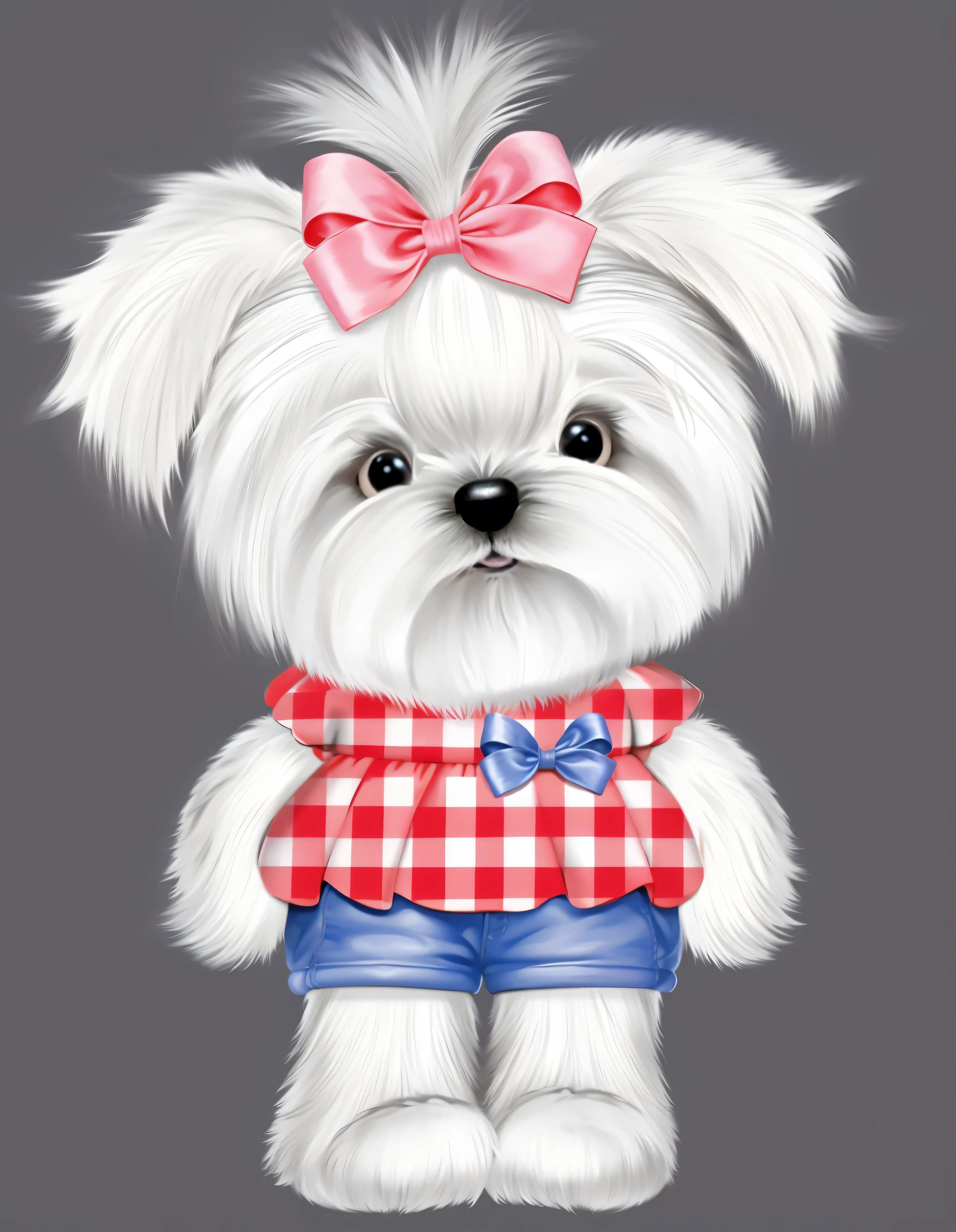 (pelo detalhado) yorkishere cachorro fofo, pintura digital, good definition, 8k