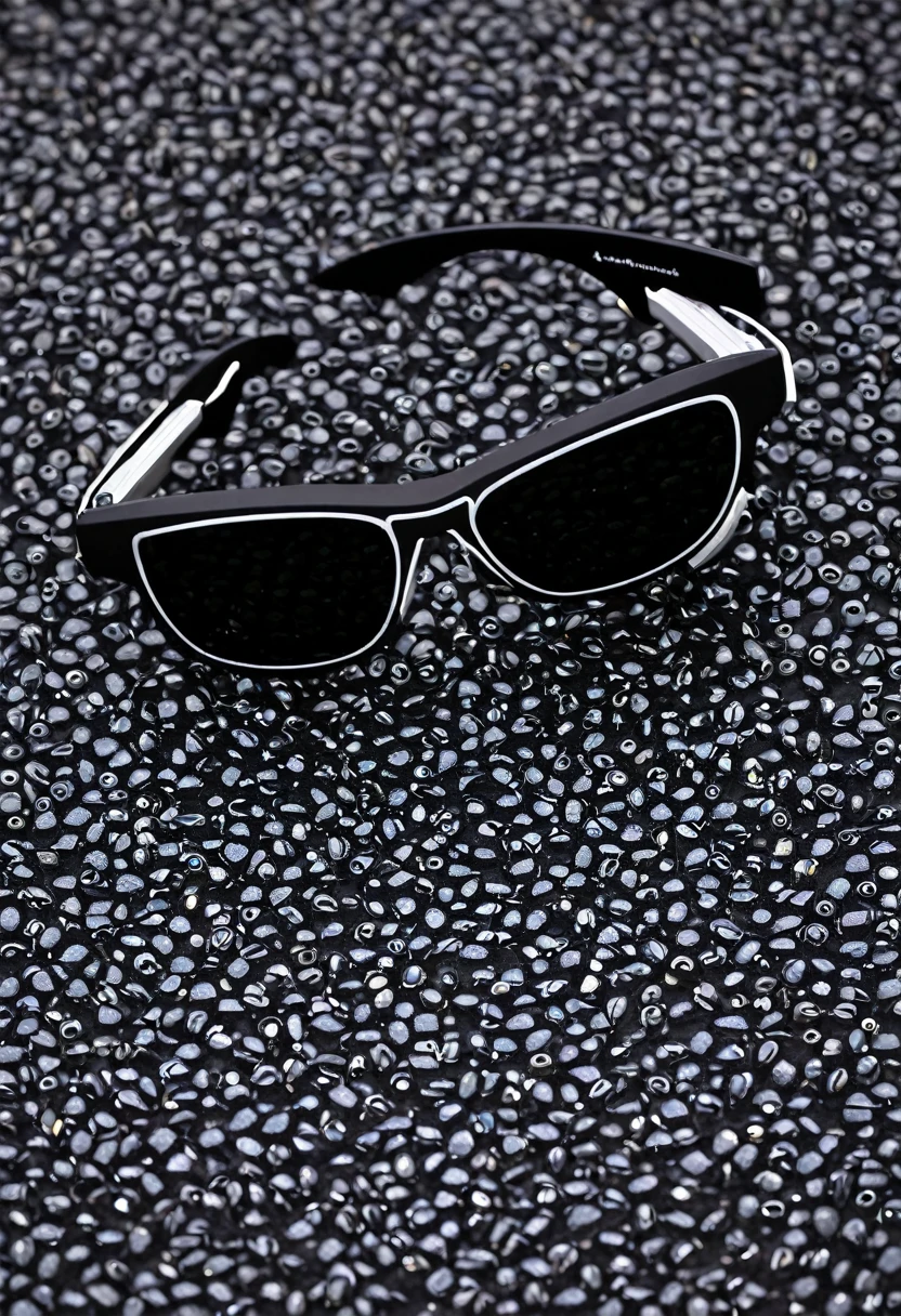 make an image of a sunglasses equipped with a camera and headphones for the visually impaired