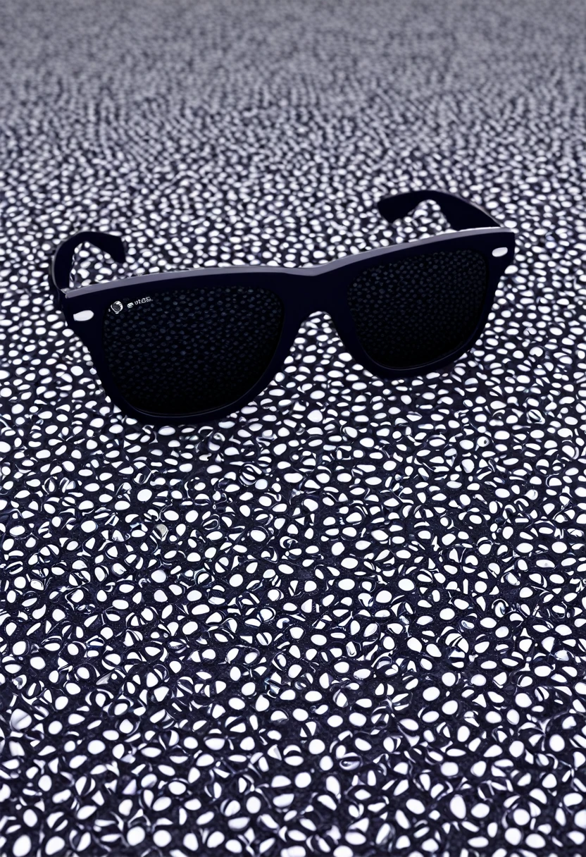 make an image of a sunglasses equipped with a camera and headphones for the visually impaired