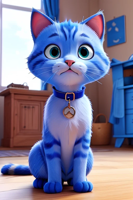 Blue cat blue collar called cat s the kitten wants to fulfill his dream of being famous anime