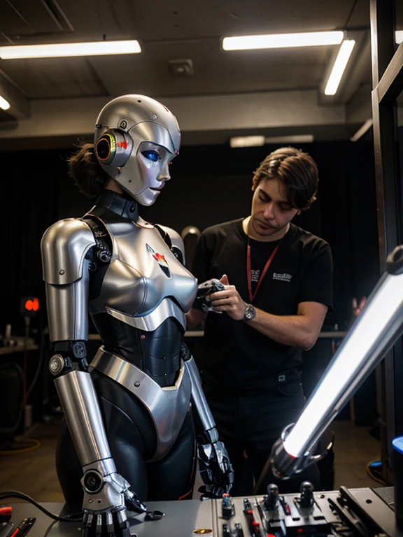 technicians creating a robot