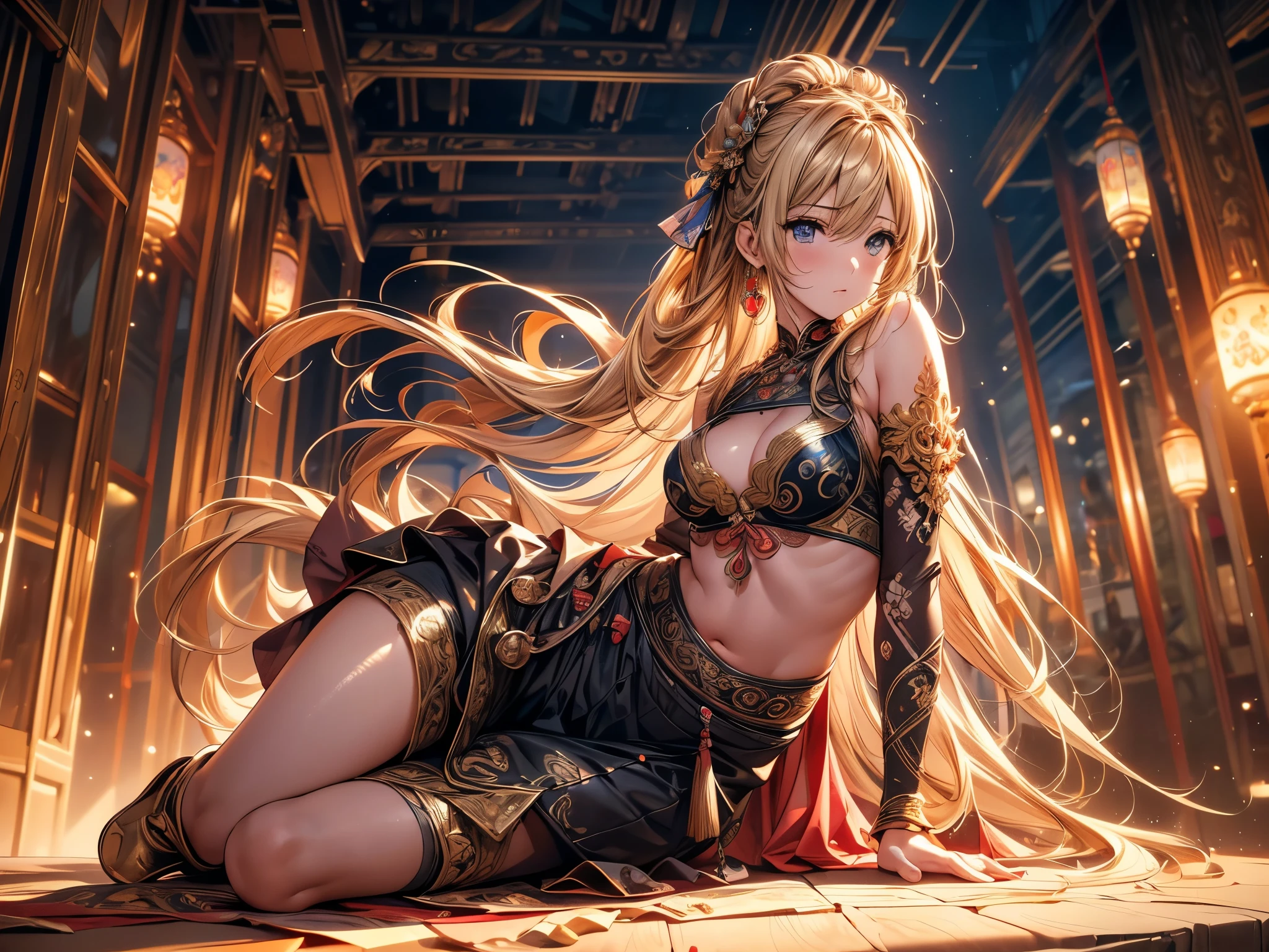 (original photo, best quality), (Practical, photo-Practical:1.3),best quality,Very detailed,masterpiece,Super detailed,illustration,1 Girl,superior_Body,Dynamic Angle,world masterpiece theater,messy_long_hair,best quality,Extremely detailed CG Unity 8K wallpaper,ink,Astonishing,Movie Lighting,lens_Flare, Dunhuang_style