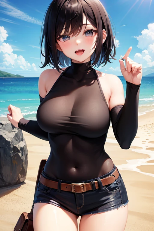 Mikasa ackerman from attack on titan,big ,tongue out,horny expression