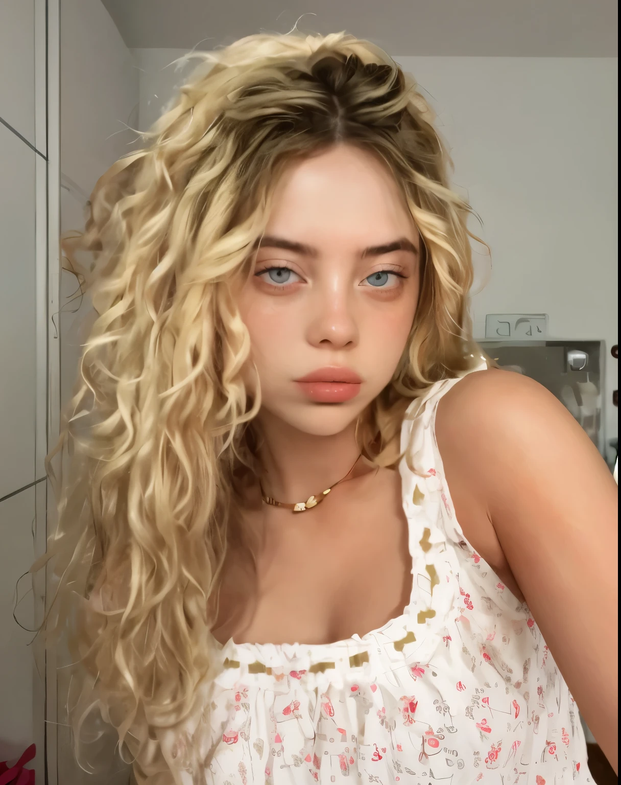 Rose curly blonde hair