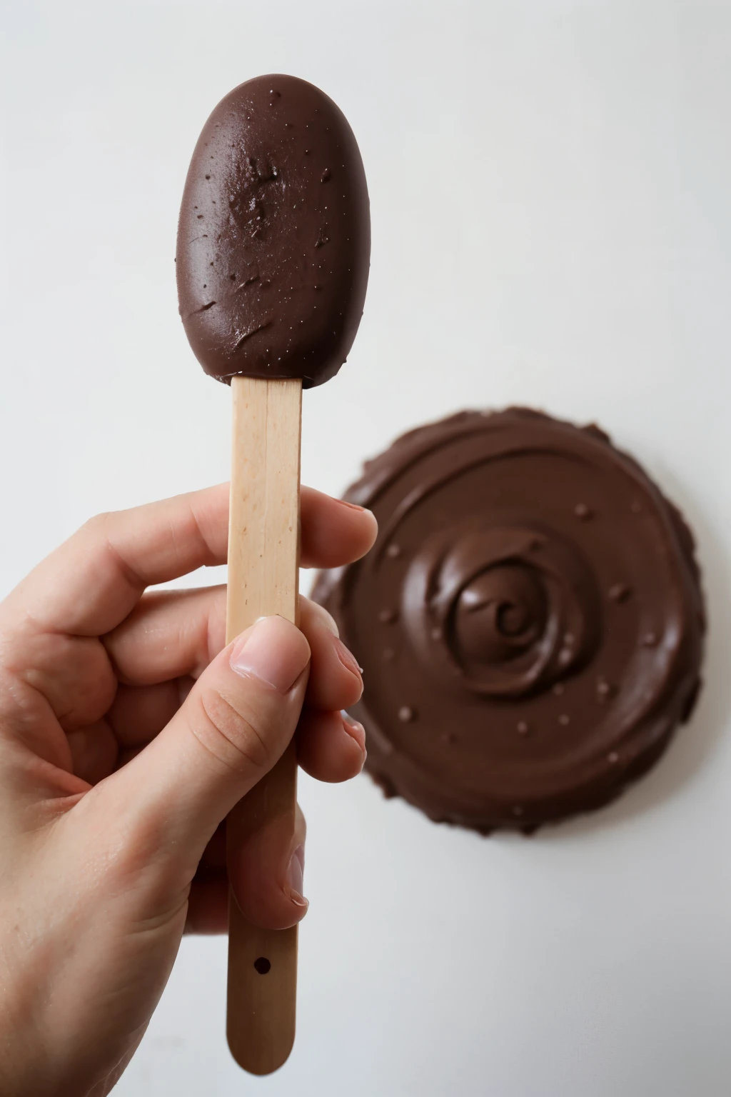 make a skimo brigadeiro popsicle with chopped sprinkles and chocolate filling