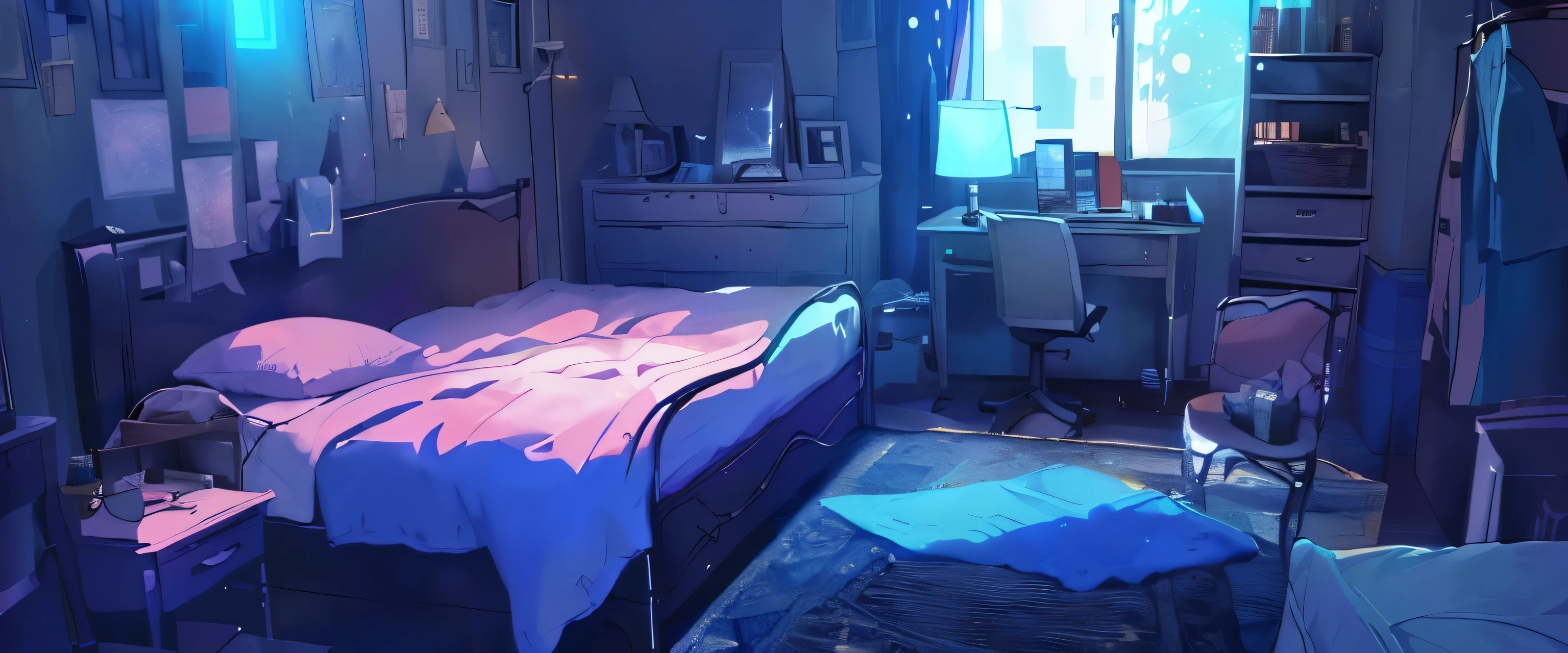 (((There is a bed in a room lit by the sun......))), chambre d&#39;adolescent cyberpunk, fond de chambre personnelle,((( Cyberpunk room during the day))), chambre d&#39;enfant cyberpunk, fond d&#39;anime Art, Chambre lumineuse, in a cyberpunk-themed room, fond d&#39;anime, fond de chambre, well-lit room, Chambre de style RPG Maker, chambre confortable, animated aesthetic, l&#39;appartement cyberpunk, chambre dans le studio Ghibli、High lighting、(((well-lit room)))、CHAMBRE LUMINEUSE