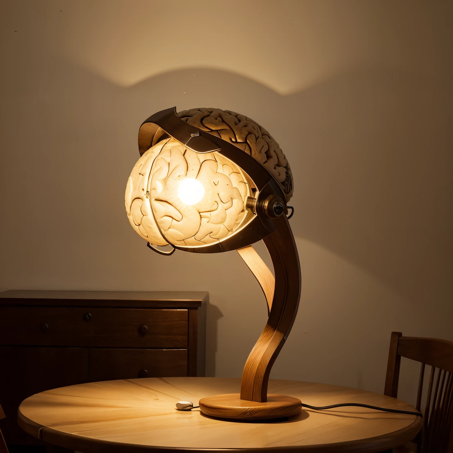 Make me a logo with a picture of a lamp and a brain in one