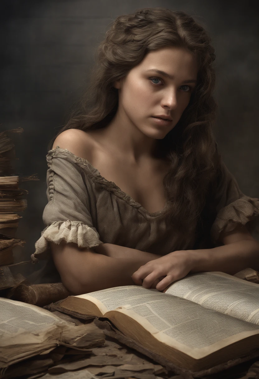 Make images amidst the destruction, a brave young woman named Sara keeping with her an Old Testament Bible