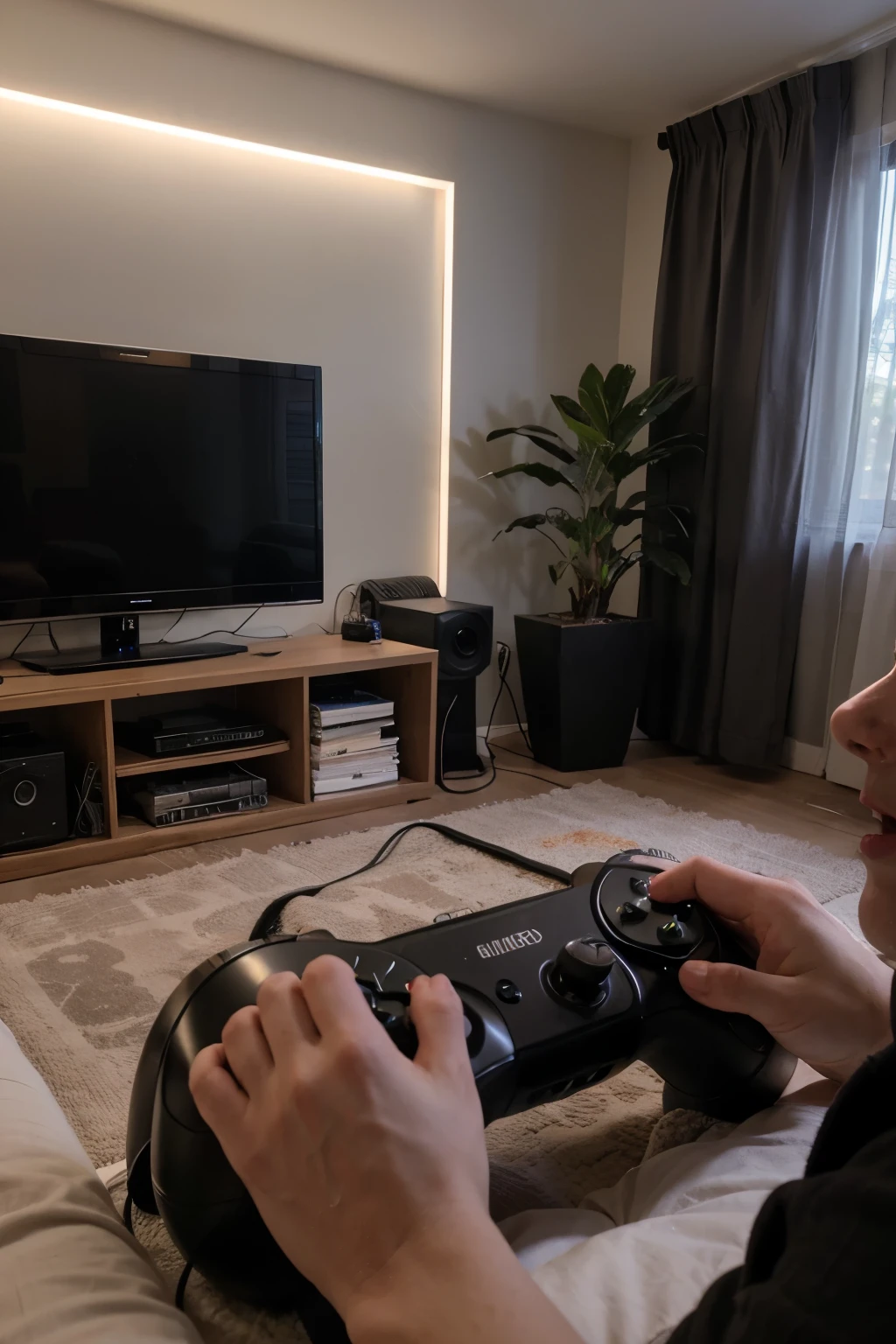 habitacion gamer con tecnoligia y luces neon futurista cuarto para gaming cinematico 4k hiper realista obra maestra fotografia