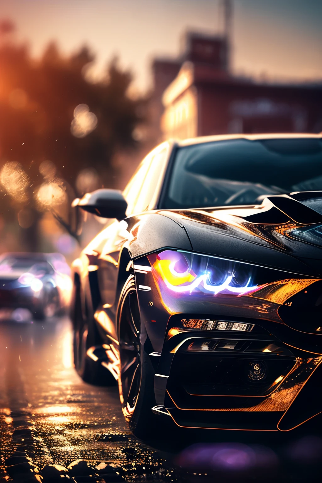 Automotive advertisement style {A car, the whole is made of transparent material, all parts and internal structure are clearly visible, the background is expo shop} . Sleek, dynamic, professional, commercial, vehicle-focused, high-resolution, highly detailed"
