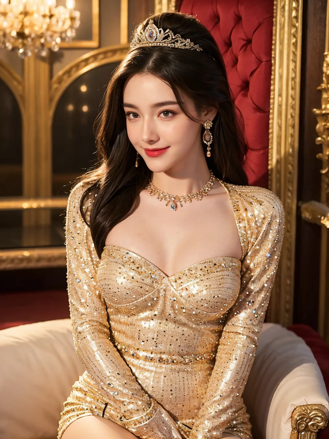 (masterpiece、top-quality、detaile、hight resolution、extremely delicate and beautiful:1.3)、 beautifuly detailed skin, intriciate detail, The ultra-detailliert, Cinematic lighting,Beautuful Thai Women 、Thai dress、Thai palace